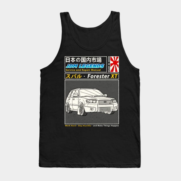 Subie Forester STi XT 2007 Manual Book Cover Tank Top by Guyvit